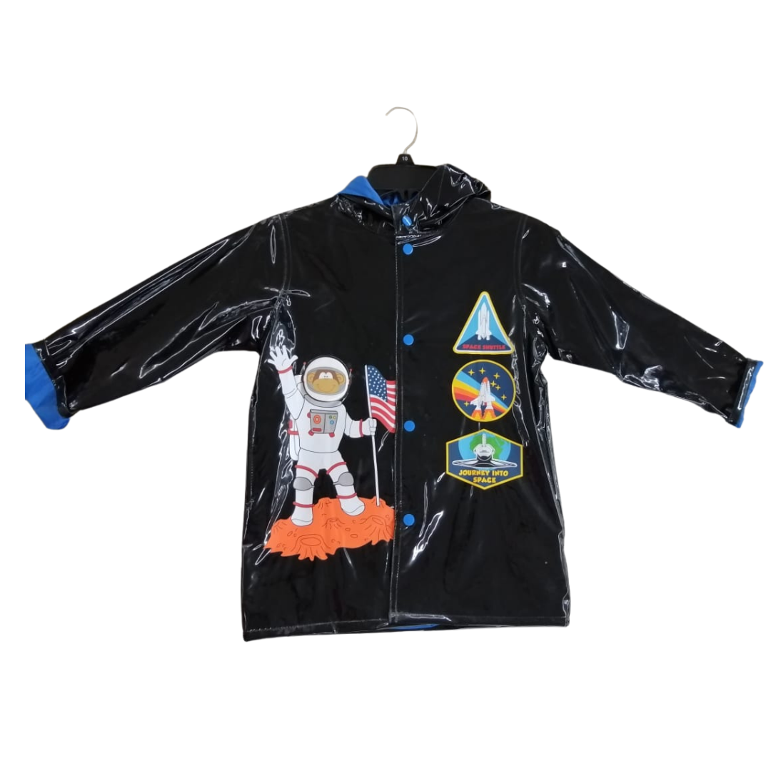 Chaqueta de lluvia negra astronauta