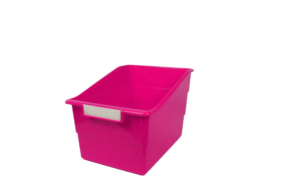 Wide Tattle Shelf File With Label Holder Pink