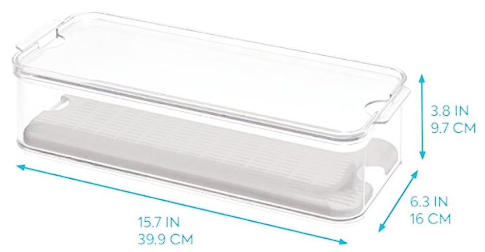 Produce Bin Clear with  Drainage Tray