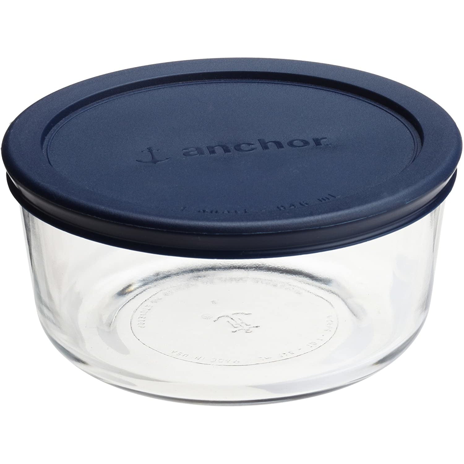 Classic Glass Food Storage Container with Lid Blue 4 Cup