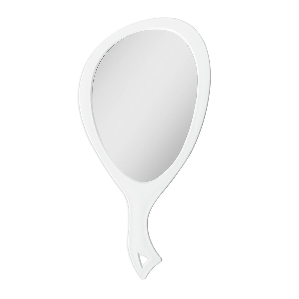 Teardrop Oval Hand Mirror 1X White