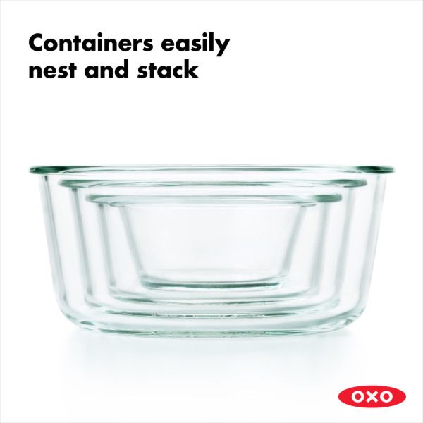 OXO GG 8 PC SMART SEAL GLASS ROUND CONTAINER SET