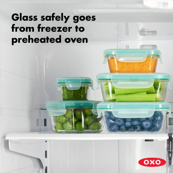 OXO GG 8 PC SMART SEAL GLASS ROUND CONTAINER SET