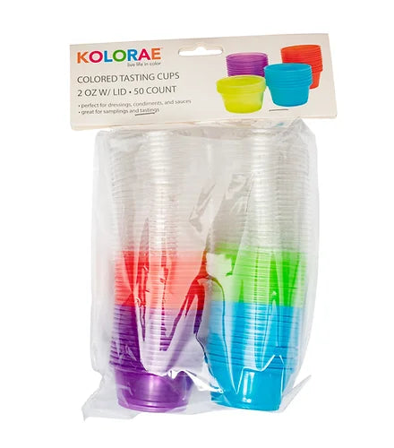 Colored Tasting Cups 2oz w/ Lid - 50 Count