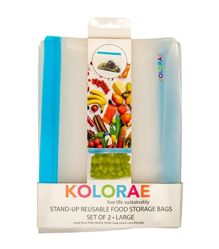 Stand-Up Reusable Food Storage Bags - Set Of 2 - Large