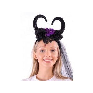 BLACK HORNS HEADBAND