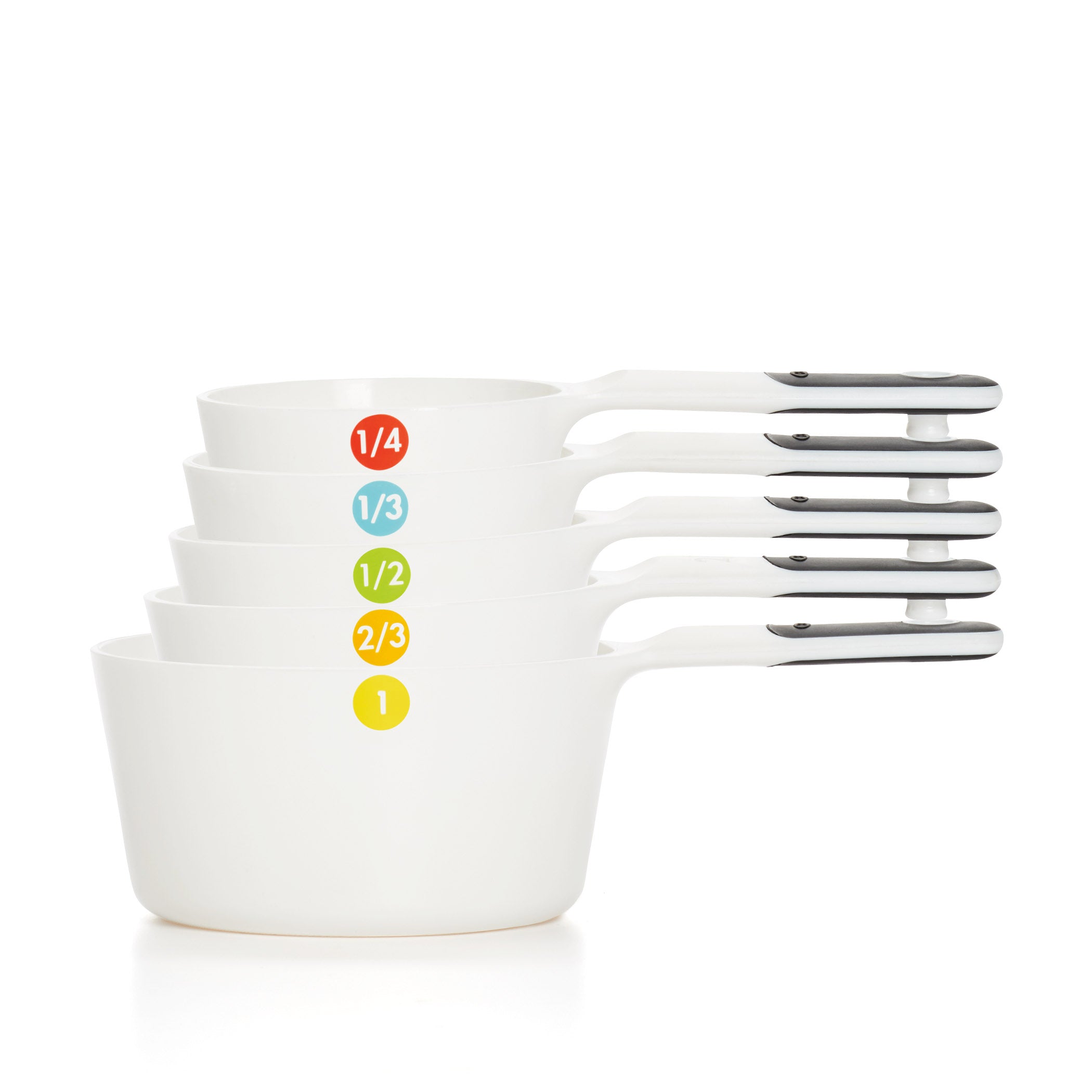 OXO GG 6 PC PLASTIC MEASURING CUPS -SNAPS - WHITE