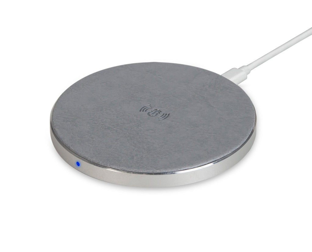 Grey Leather Wireless Charging Pad