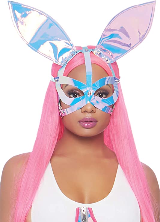Holographic Vinyl Bunny Ear Mask