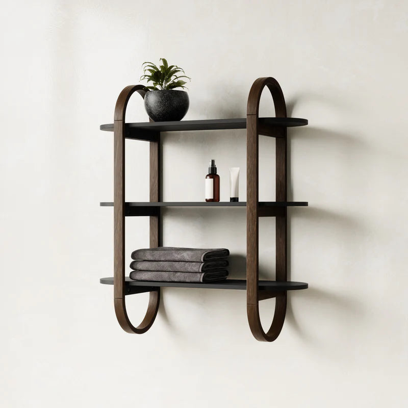 Bellwood Wall Shelf Black/Walnut