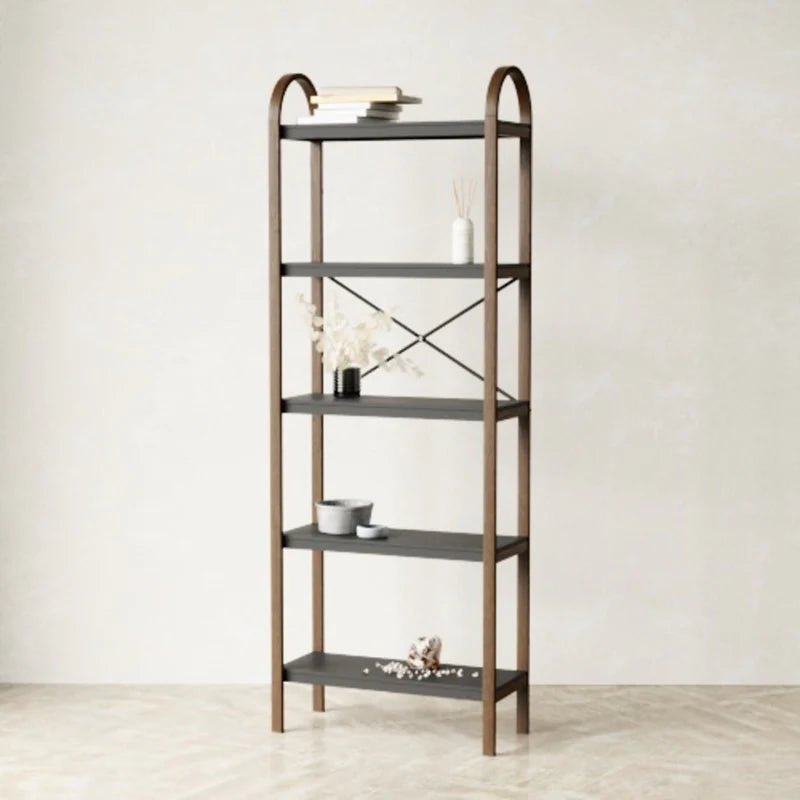 Bellwood Freestand Shelf 5 Tier Black/Walnut