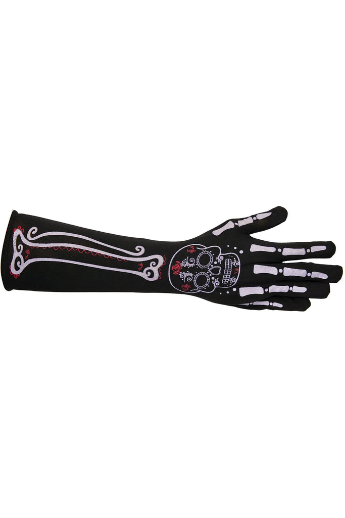 Skeleton Gloves Long
